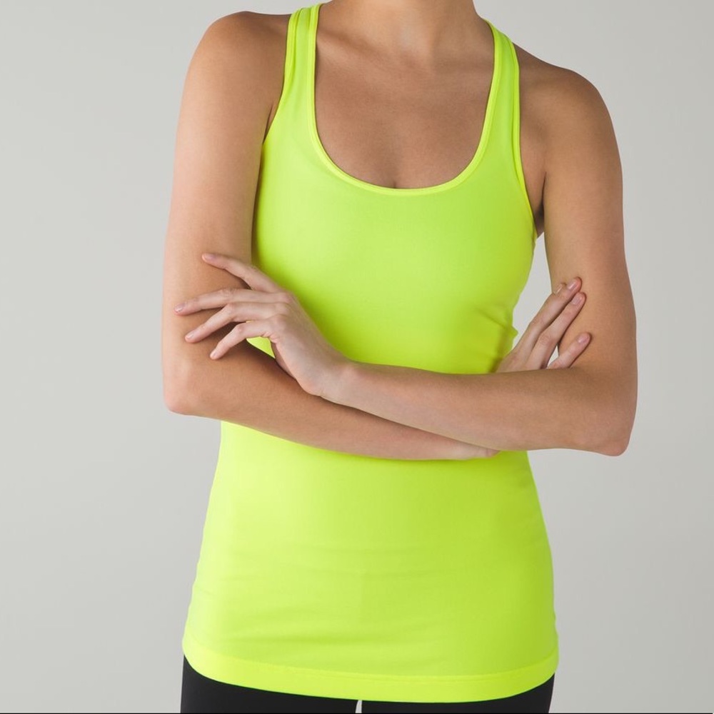 Neon yellow cool racerback tank lululemon